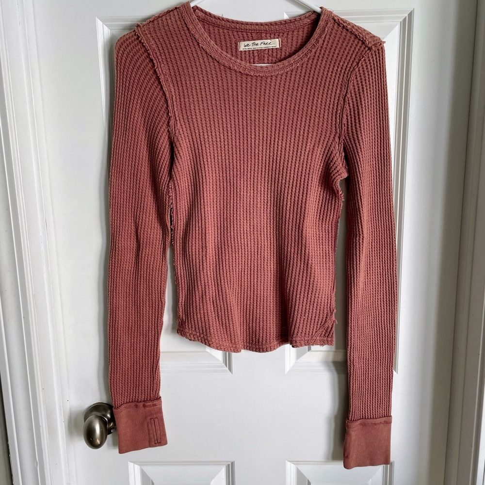 We The Free Ribbed Long Sleeve Top NWOT